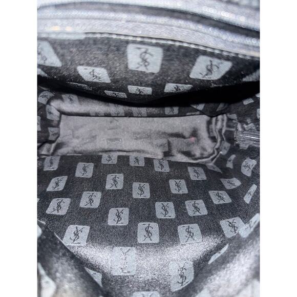 YSL Yves Saint Laurent Black Whipstitch Leather Flap Backpack Designer Luxury - Picture 7 of 10